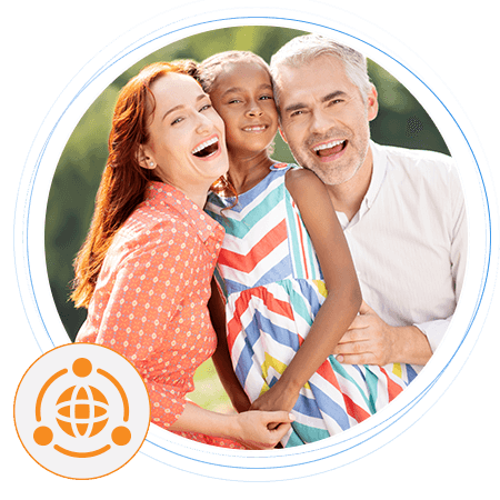 Happy multigenerational family outdoors, symbolizing enriched consumer data insights – Data Append service by The Data Group