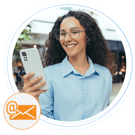 Woman checking smartphone – Real-time email validation services to improve deliverability and data accuracy