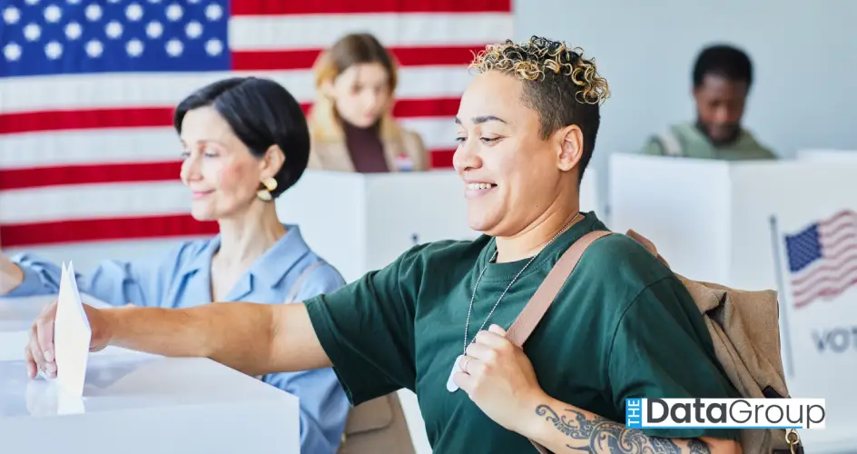 Citizens Voting at a Polling Place in America