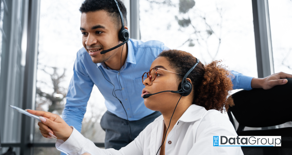 People working in call center