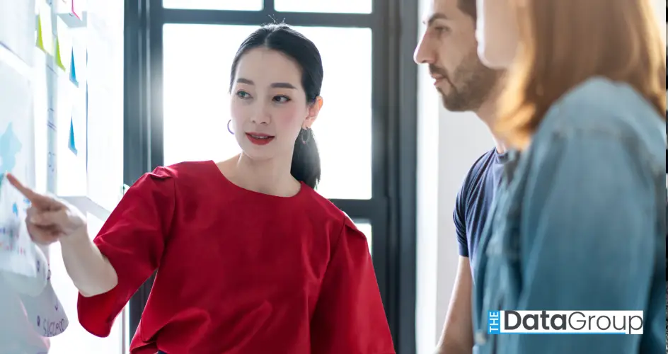 Creative agency business brain storm meeting presentation team discussing